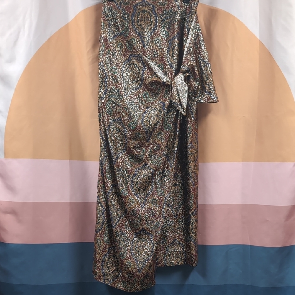 Vintage Anne Klein Elegant Multicolor Wrap Skirt